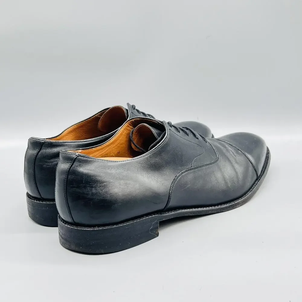 Beckett Simonon Shoes Mens 14 Black Leather Cap Toe Lace Up Oxford Dress Formal